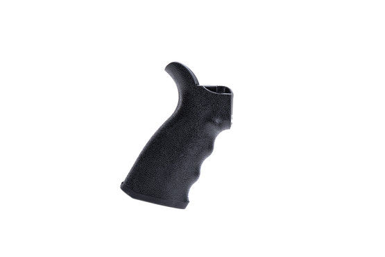Ergonomic AR-15 pistol grip, black.